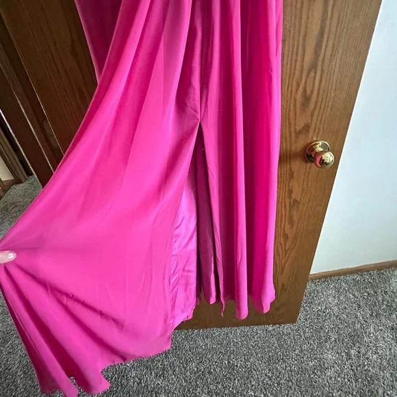 Azazie Audrianna Fuchsia Off-Shoulder Dress - Picture 8 of 11